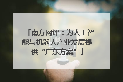 南方网评：为人工智能与机器人产业发展提供“广东方案”